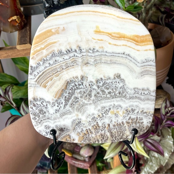 Other - 🧡Dendritic Orange Banded Calcite Crystal Slab & Stand🧡